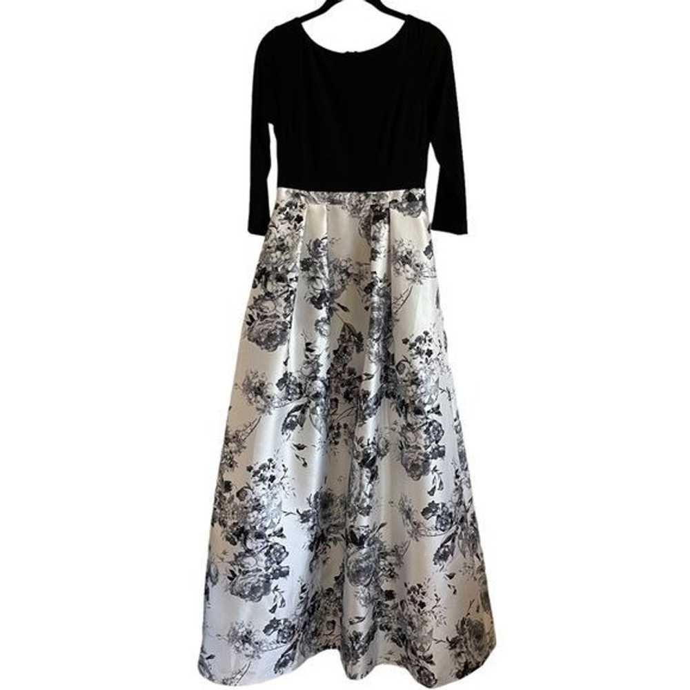 Adrianna Papell Black & White Floral Full Skirt M… - image 2