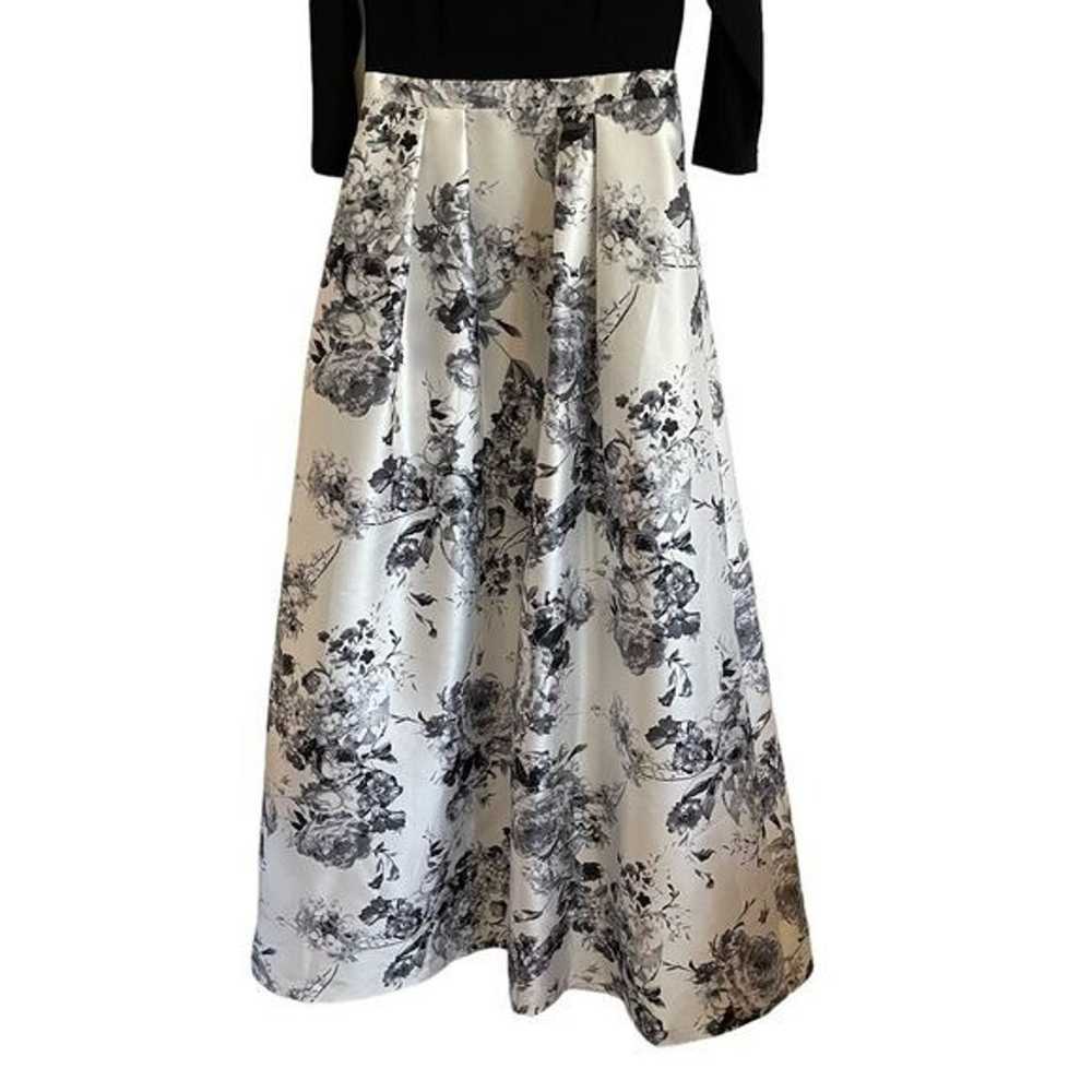 Adrianna Papell Black & White Floral Full Skirt M… - image 4