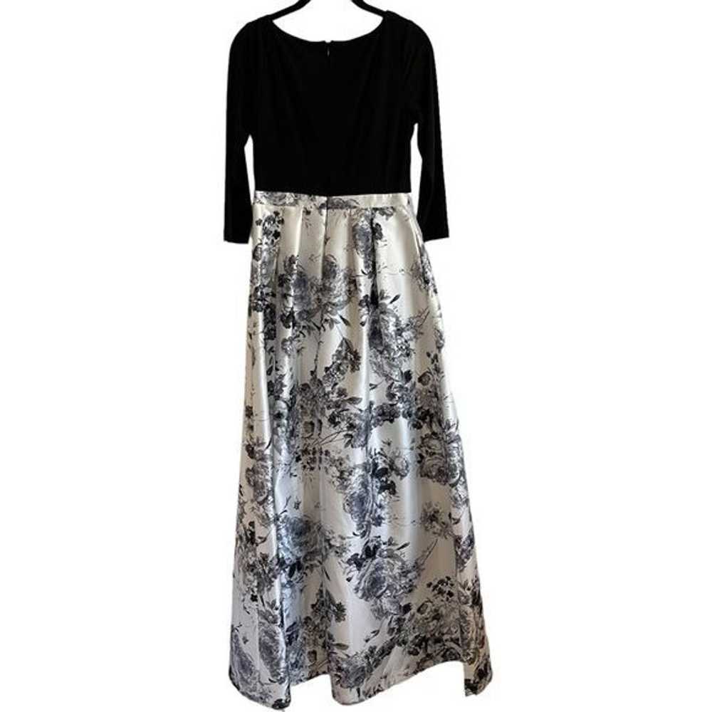 Adrianna Papell Black & White Floral Full Skirt M… - image 5