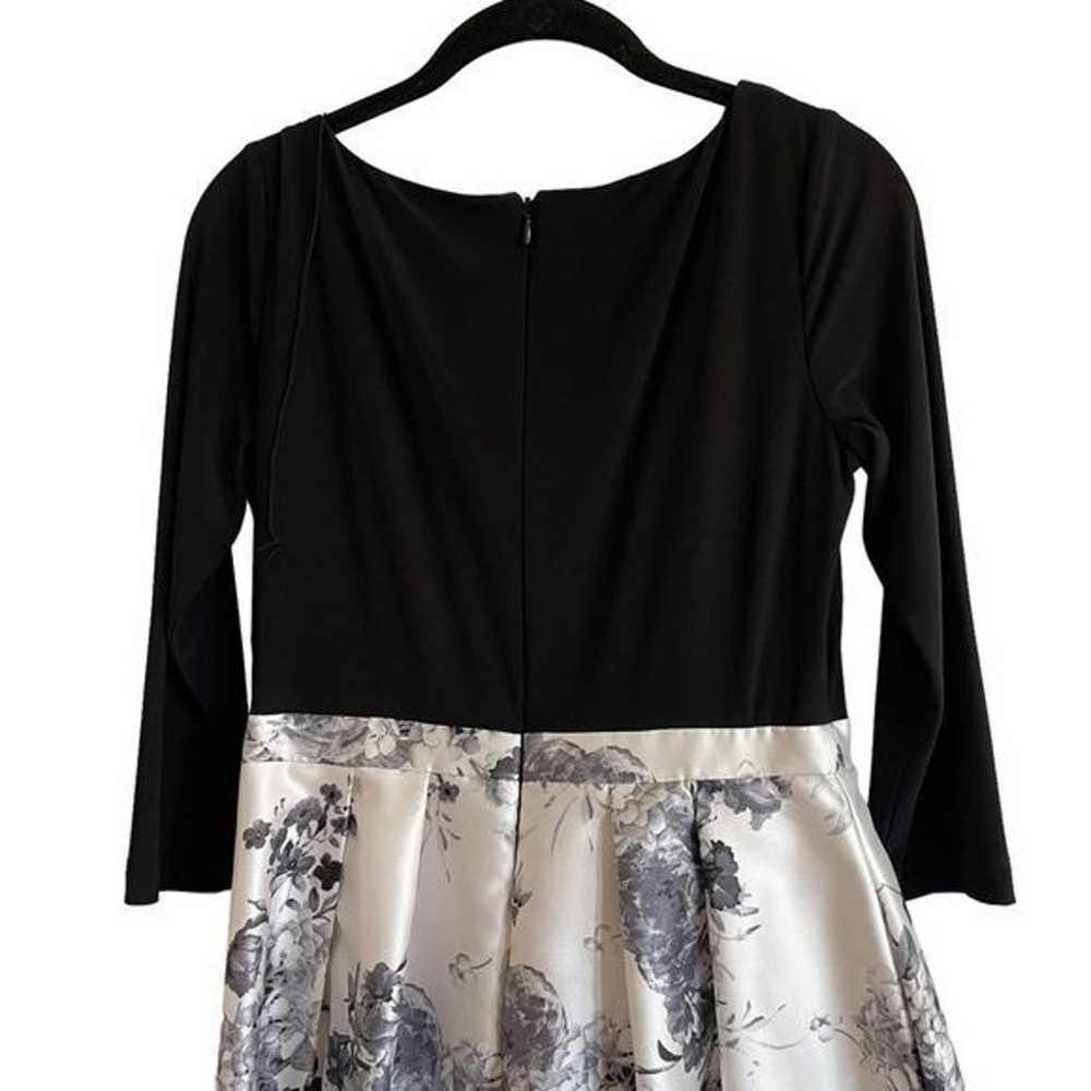 Adrianna Papell Black & White Floral Full Skirt M… - image 6