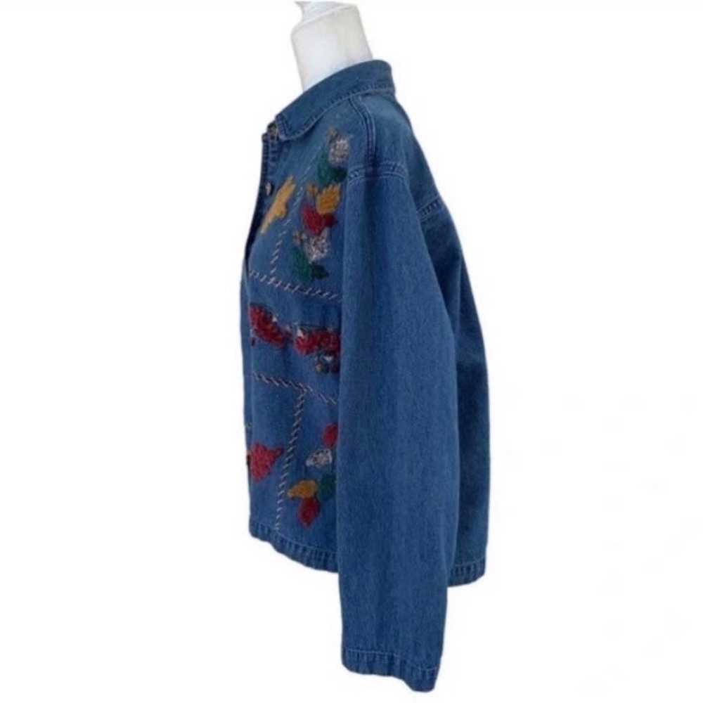 Vintage Dress Barn Denim Jean Jacket with Velvet … - image 2