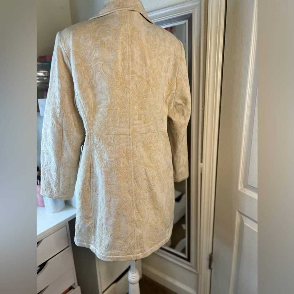 Vintage Espirit sz xl ivory tapestry textured tre… - image 4