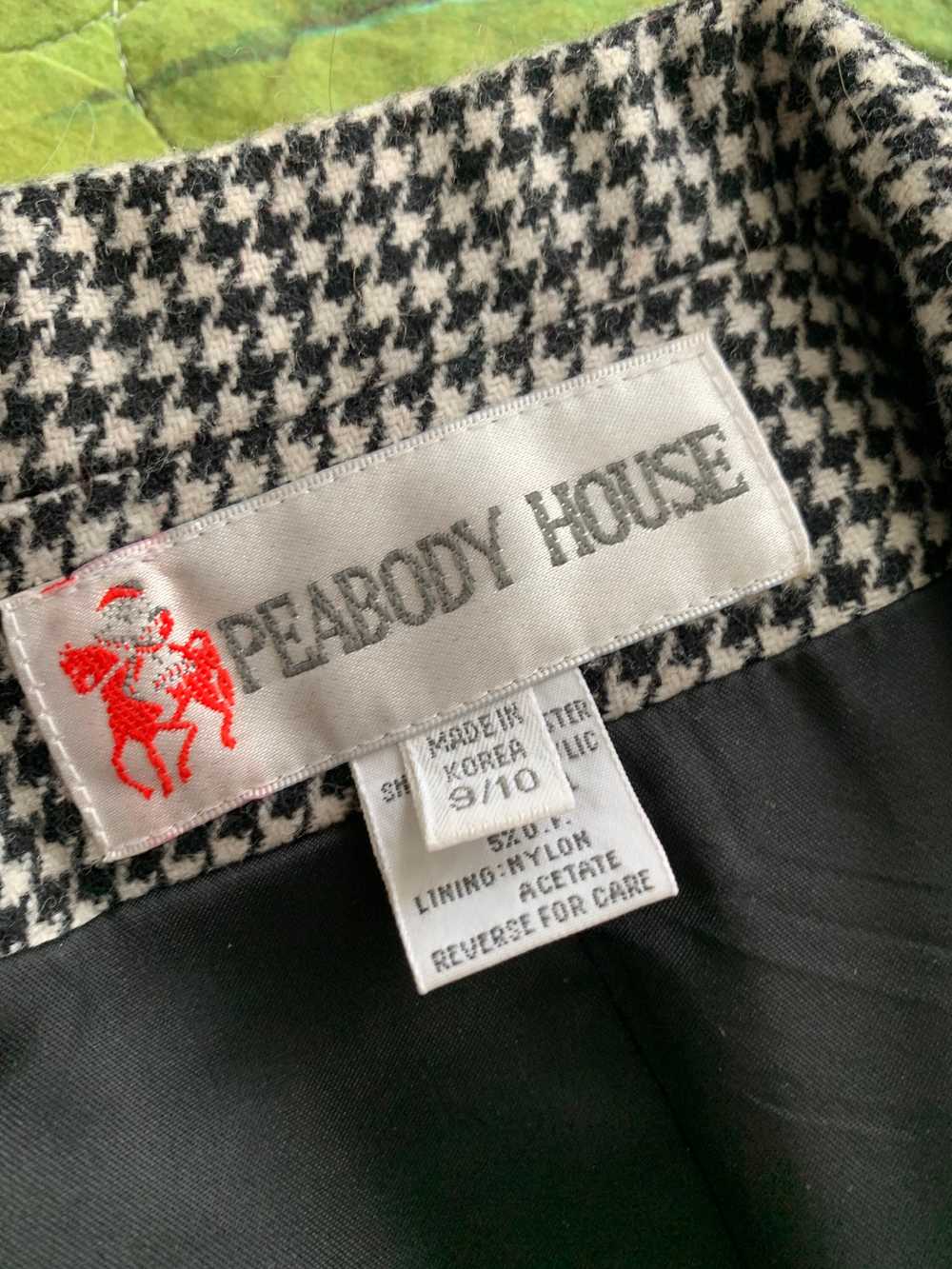 Vintage ‘80s Peabody House Wool Houndstooth Shoul… - image 10