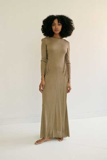 Beene Silk Jersey Long Sleeve Gown