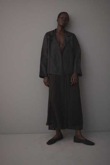 Black Woven Silk Skirt - image 1