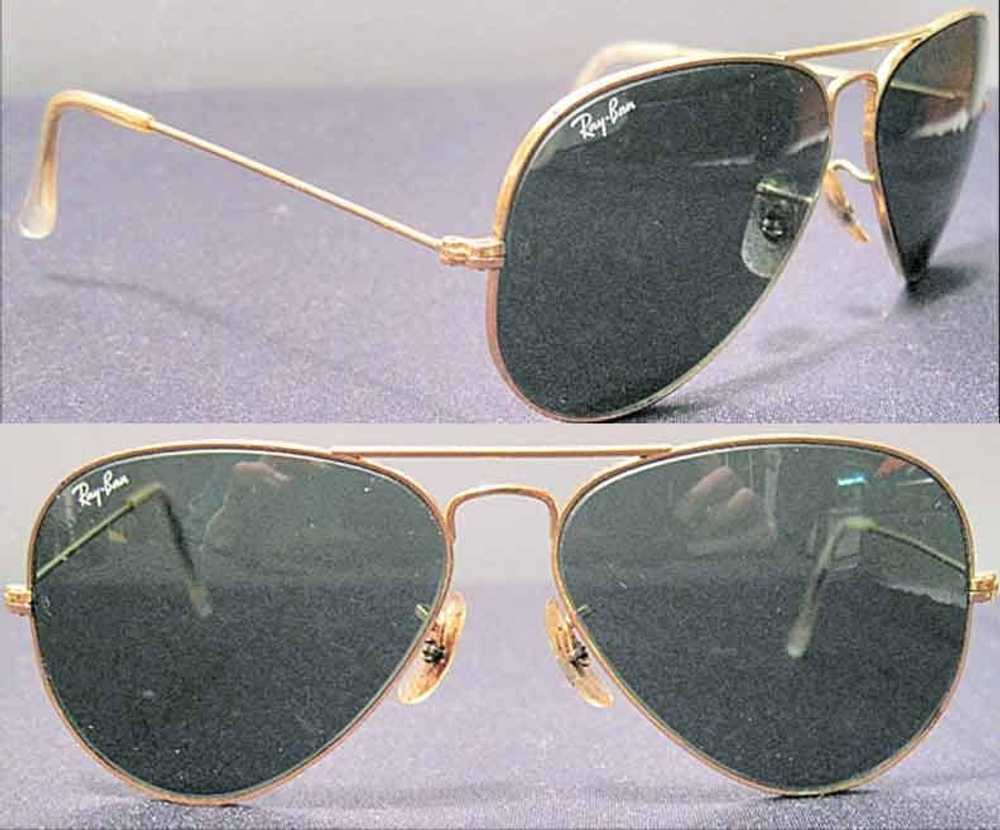 Ray Ban Gold Aviator Mens Sunglasses - image 1