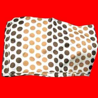 White with Brown and Rust large polka dots 70’s h… - image 1