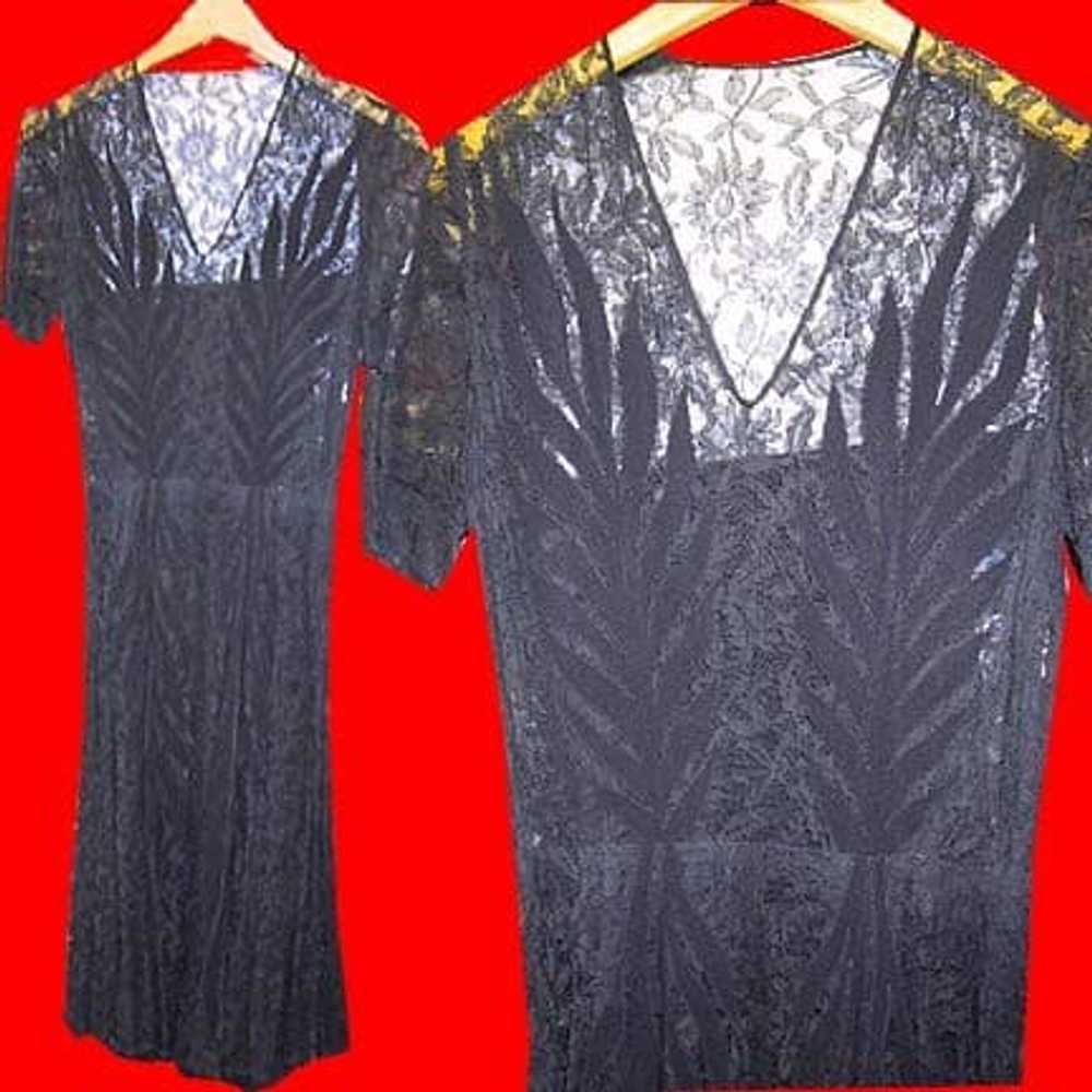 High end lace leaf design 40/50’s dress with matc… - image 1