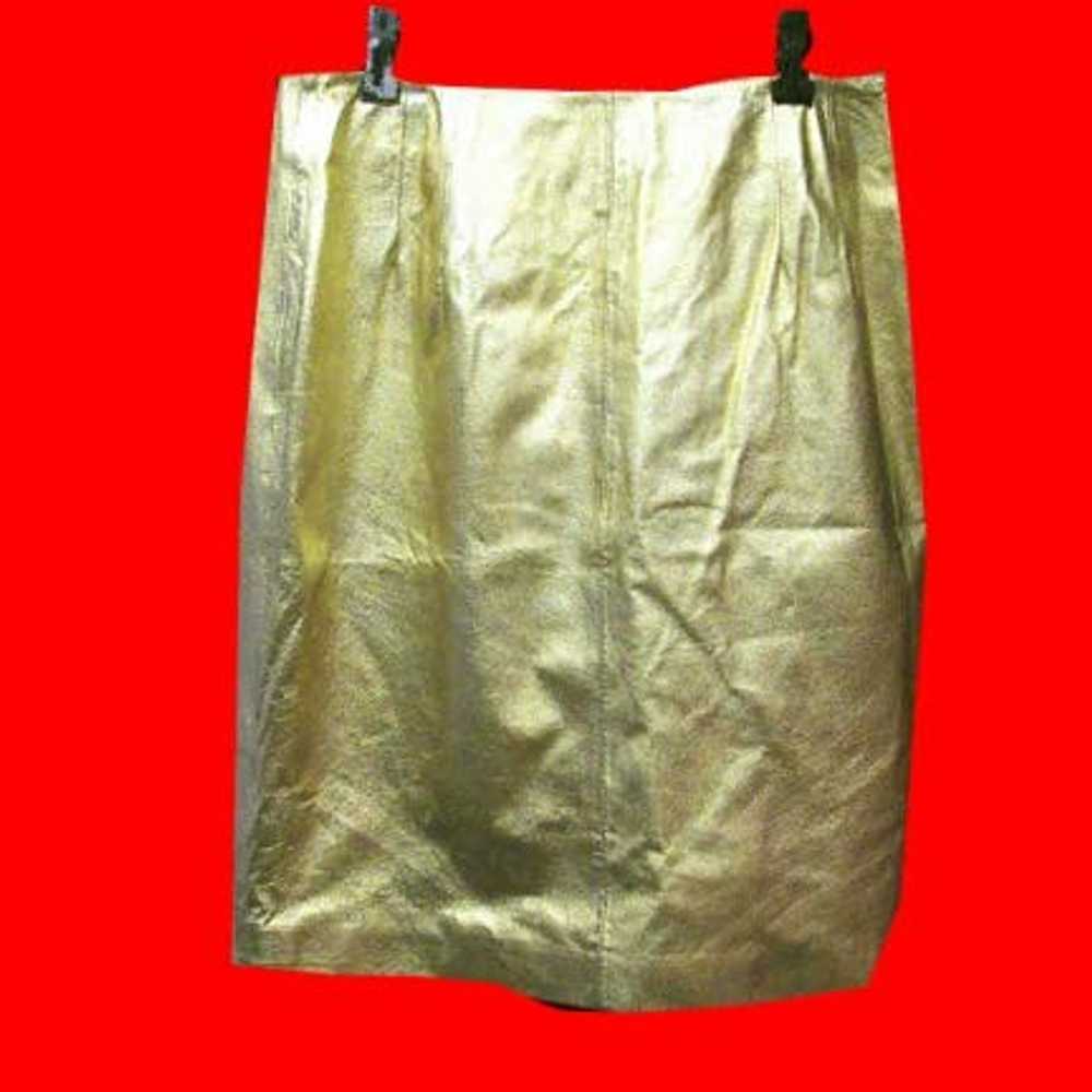 Metallic Gold leather skirt - image 1