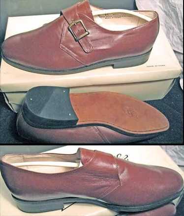 Chadmore ” Cognac ” Brown Leather Slip on 1970’s … - image 1