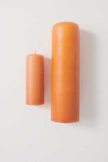 Orange Beeswax Pillar Candle