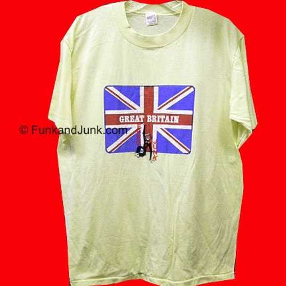 Yellow with Great Britain flag front center T shi… - image 1