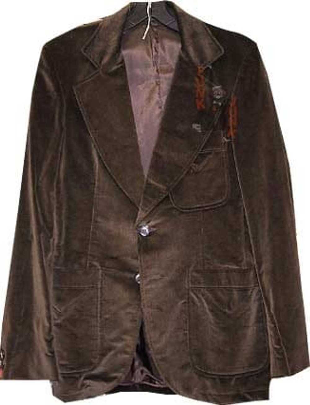 Brown Velveteen Double Collar Man’s Jacket - image 1