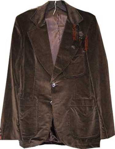 Brown Velveteen Double Collar Man’s Jacket - image 1