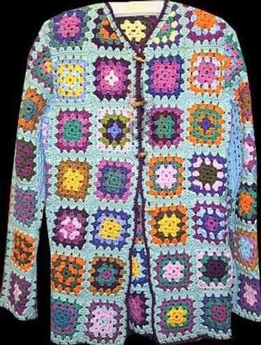 Crochet Blocks in Multi Colors with Bursting Cente