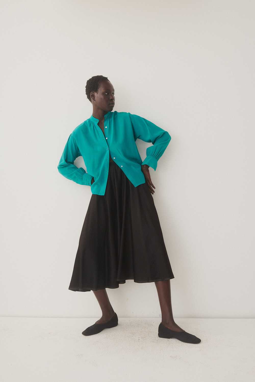 Ysl Black Silk Skirt - image 2