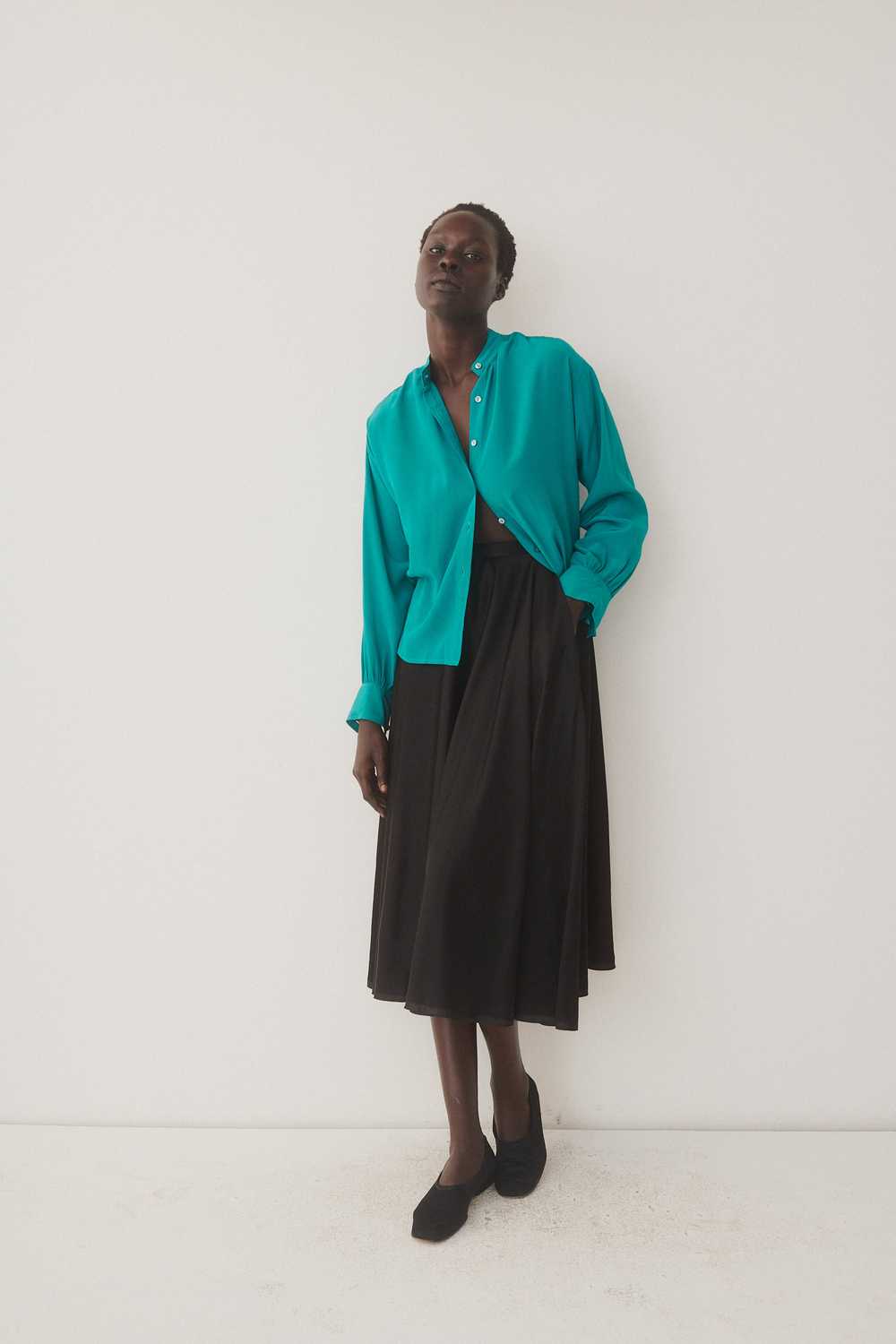 Ysl Black Silk Skirt - image 3
