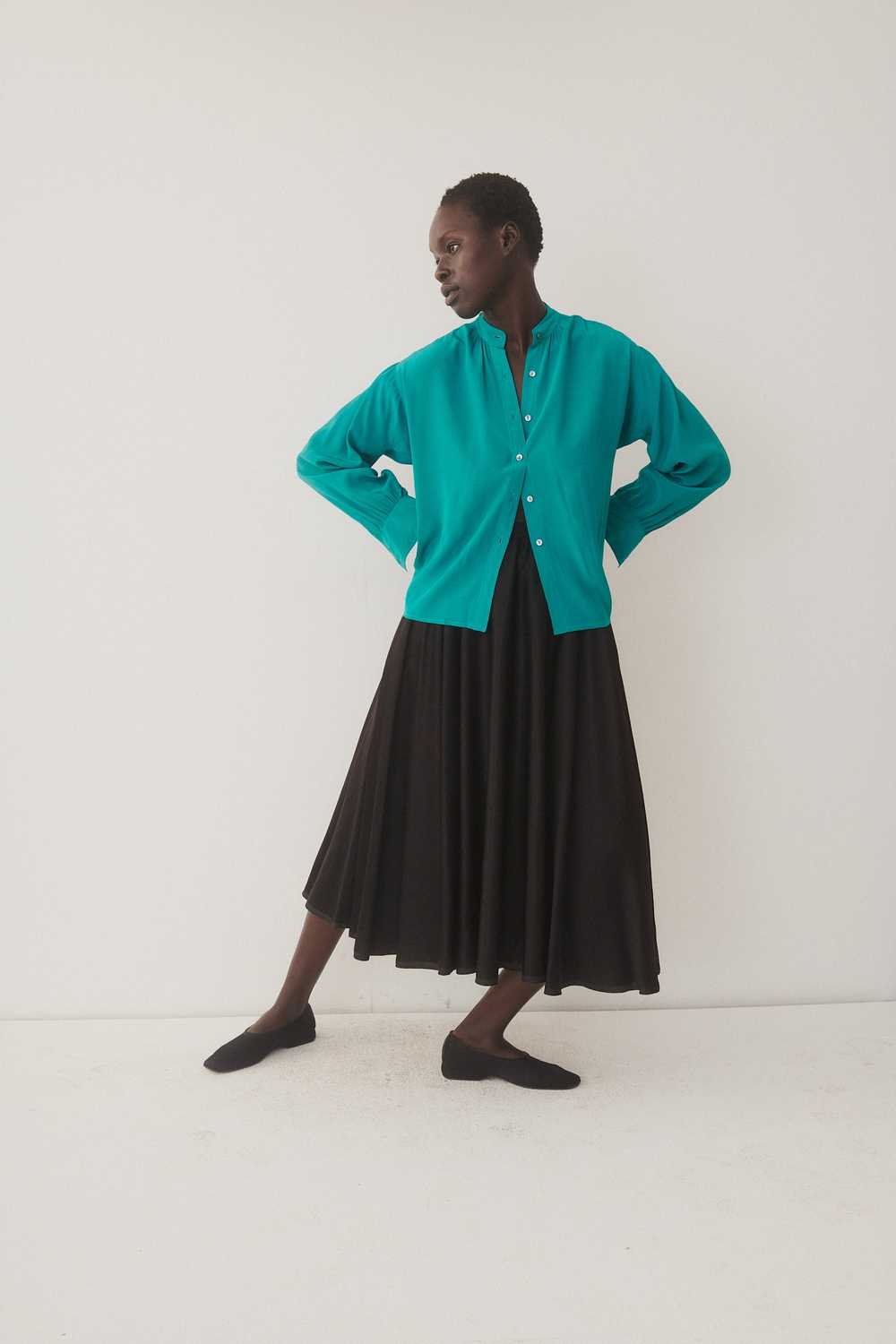 Ysl Black Silk Skirt - image 4