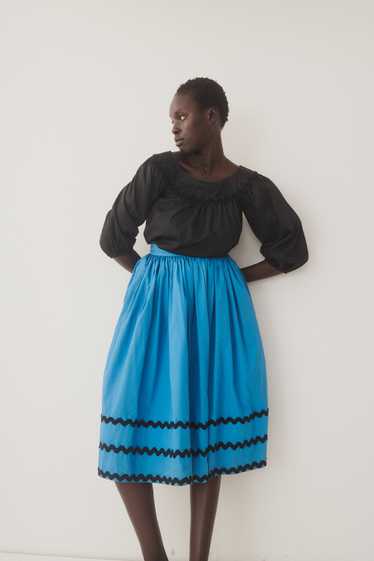 Ysl Turquoise Ric-Rac Cotton Skirt