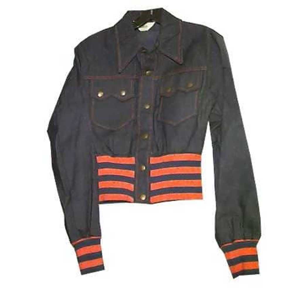 Campus Outerwear Blue Denim with Orange Piping an… - image 1