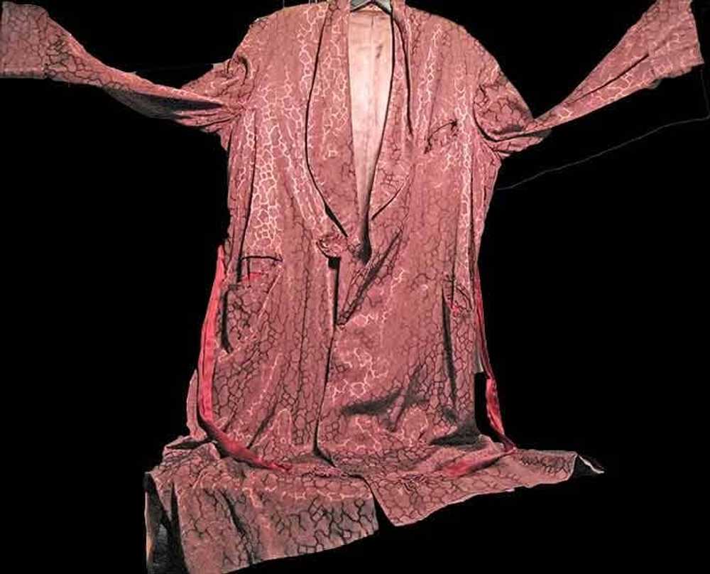 Rabhor Robes 1940’s Silk Acetate Purple with Step… - image 1