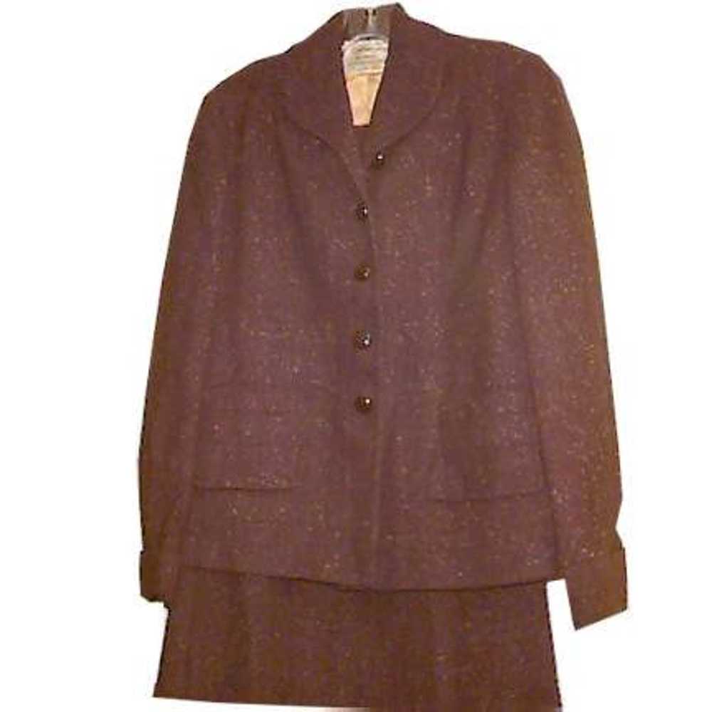 Glama Tone Brown with Colored Flecks Wool Silk an… - image 1