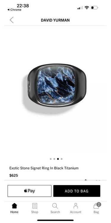 David Yurman Exotic Stone Signet Ring In Black Ti… - image 1