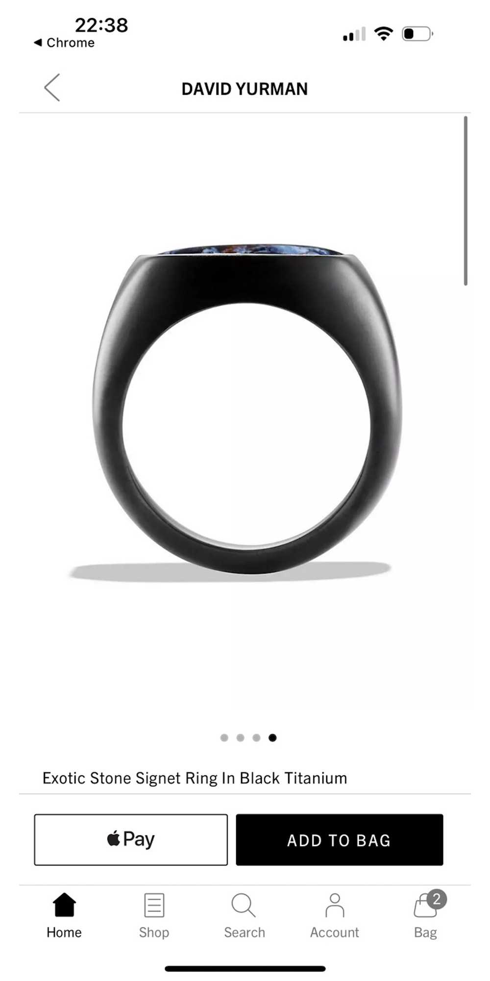 David Yurman Exotic Stone Signet Ring In Black Ti… - image 2