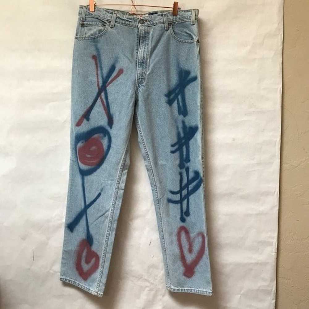 Custom × Levi's Levis 38" x32" Hashtag Jeans Vint… - image 3