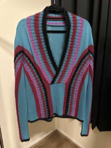 Designer × Italian Designers Tricolor mohair knit