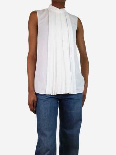 Prada Cream sleeveless pleated top - size UK 10 - image 1