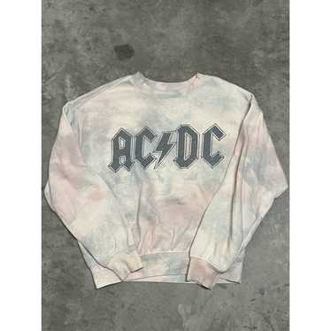 NWT TORRID VINYL ICONS AC/DC high quality GRAPHIC TIE-DYE PULLOVER SWEATSHIRT LARGE 12-14