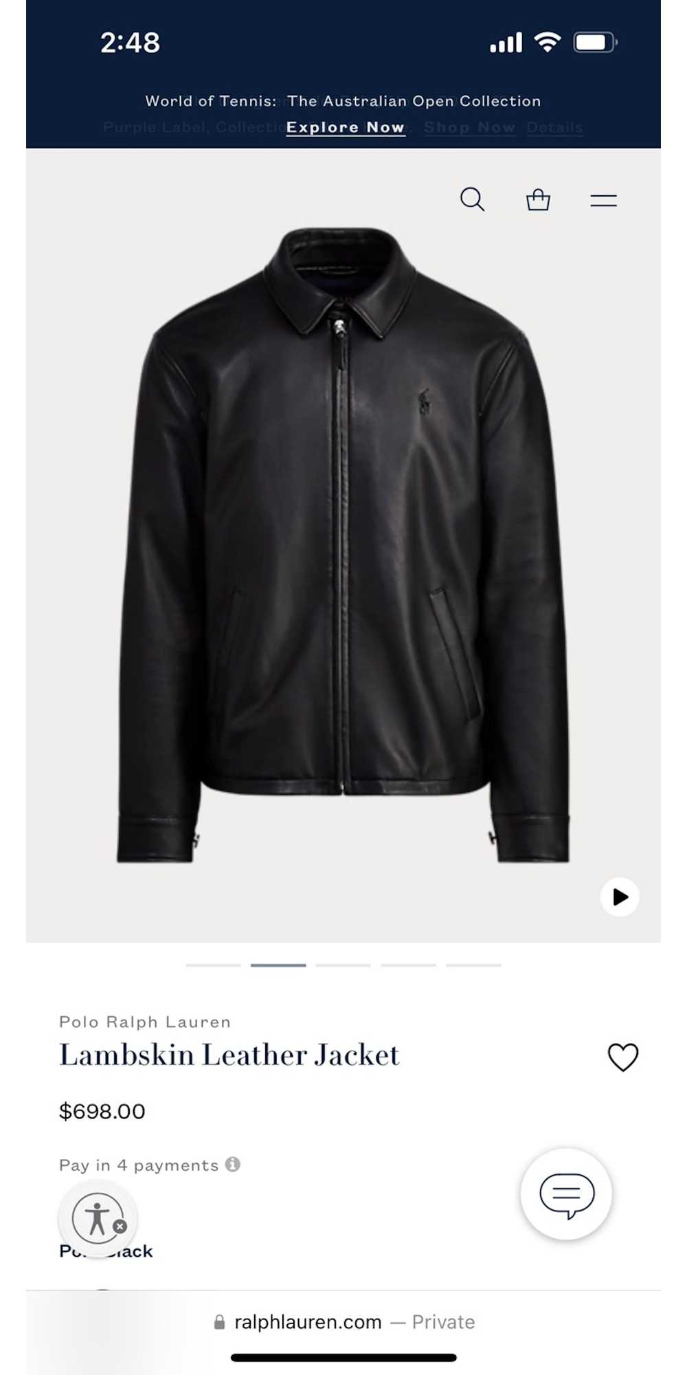 Polo Ralph Lauren Lamb skin Leather Jacket - image 4