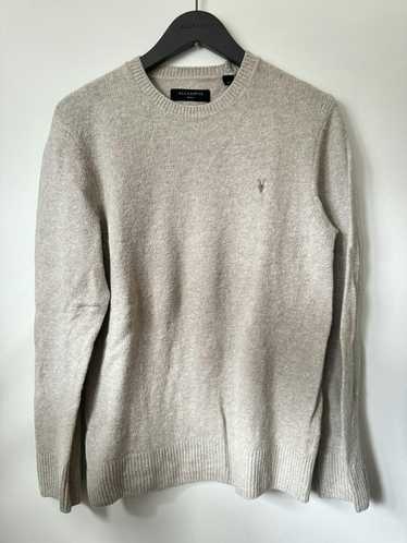 All Saints Bracton Grey Crew Neck Lambs Wool outlet Blend Sweater Pullover Size XS