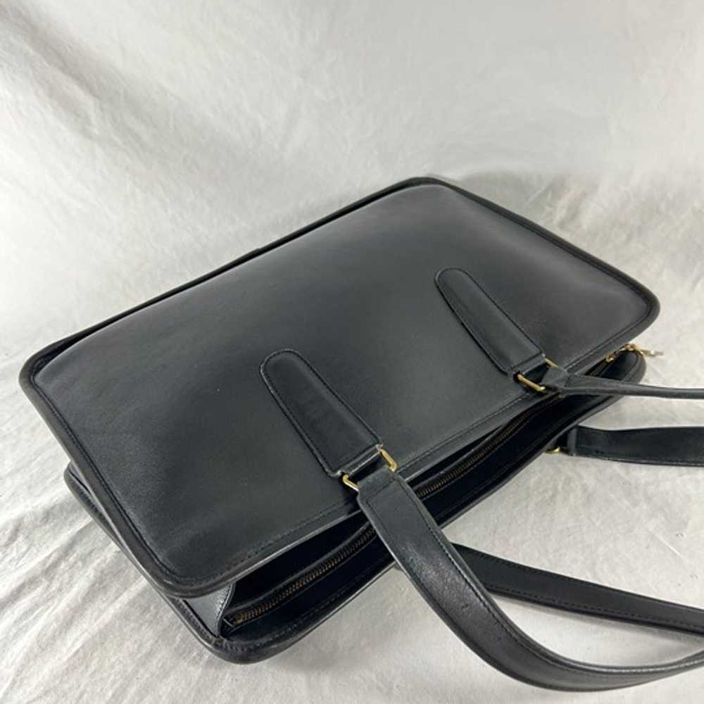 80's COACH Marketing Tote Bag Black Leather Made … - image 10