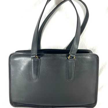 80's COACH Marketing Tote Bag Black Leather Made … - image 1