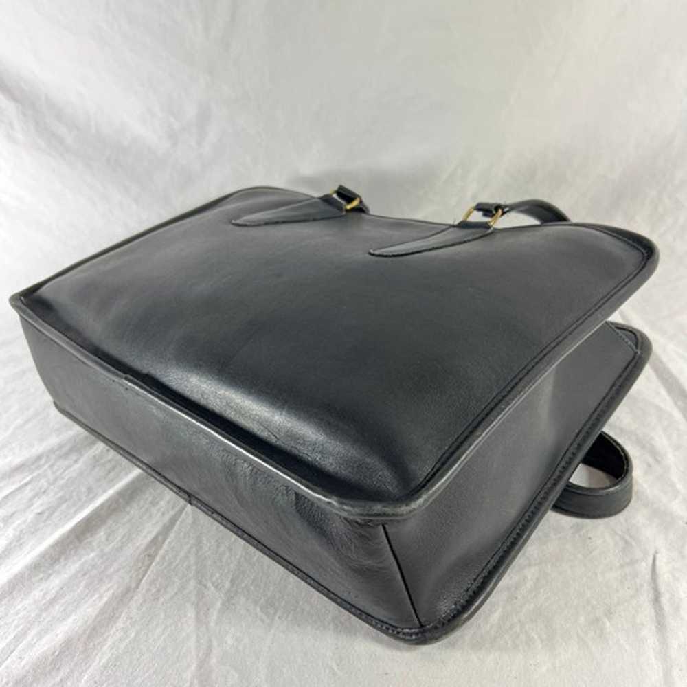 80's COACH Marketing Tote Bag Black Leather Made … - image 3