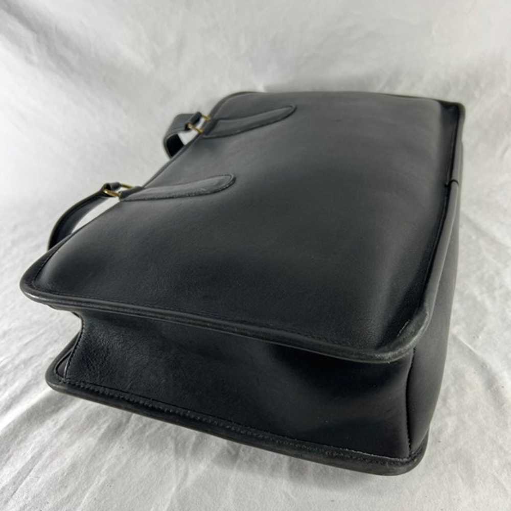 80's COACH Marketing Tote Bag Black Leather Made … - image 5