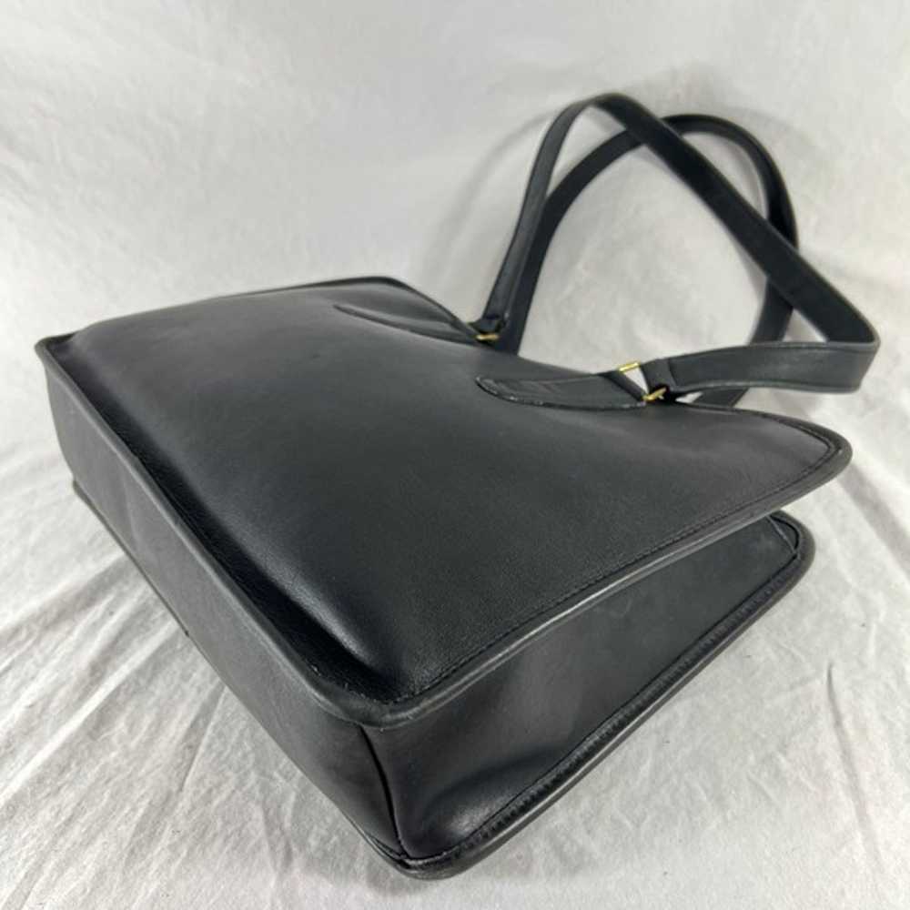 80's COACH Marketing Tote Bag Black Leather Made … - image 9
