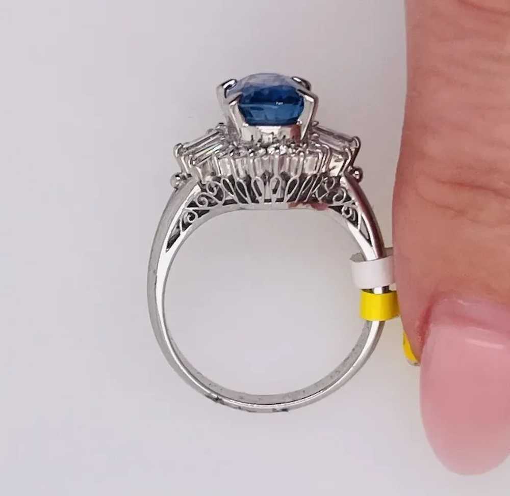 Ceylon Sapphire and Diamond Ring GIA - image 2
