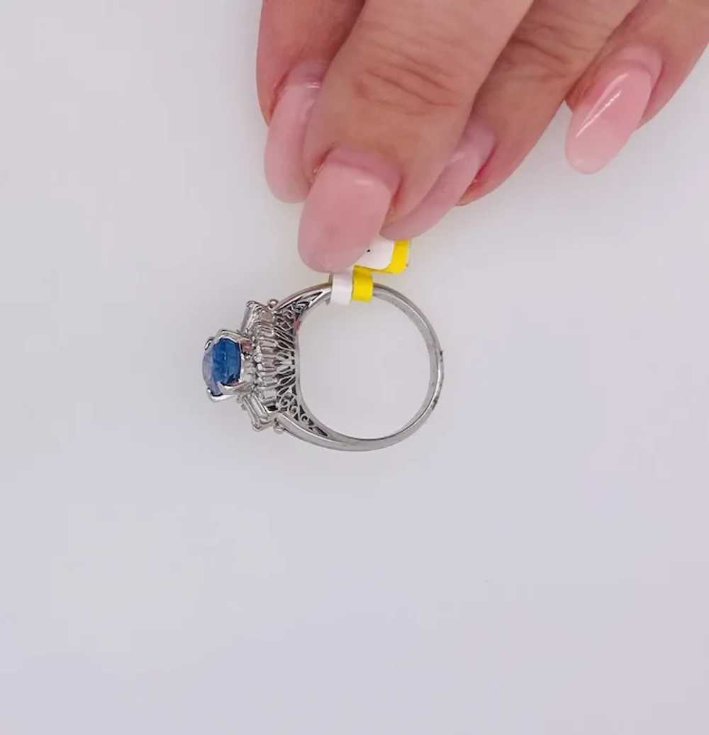 Ceylon Sapphire and Diamond Ring GIA - image 3