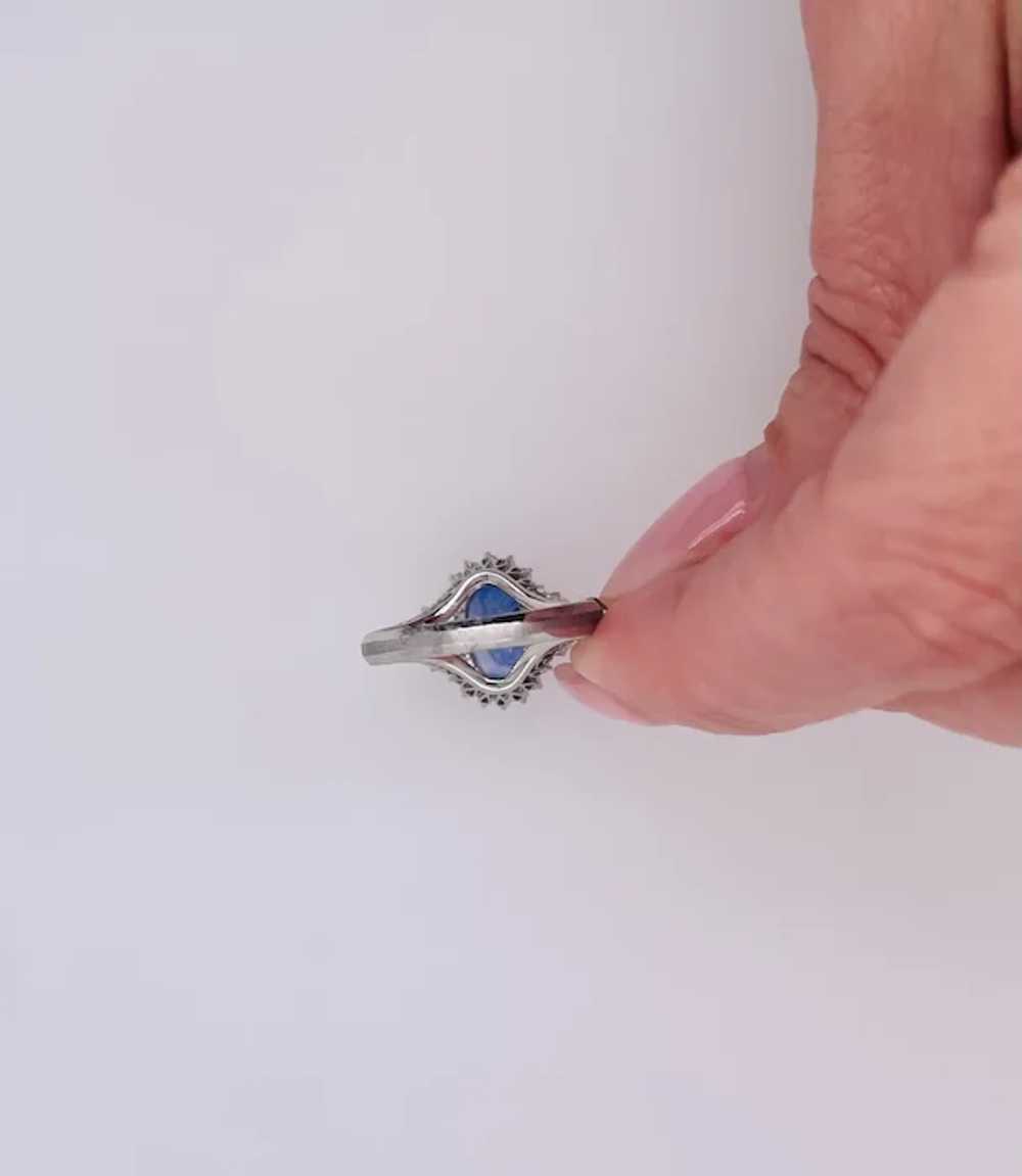 Ceylon Sapphire and Diamond Ring GIA - image 4