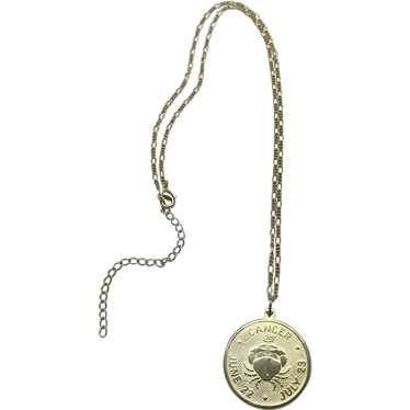 Vintage Cancer Zodiac Horoscope Charm Pendant Neck