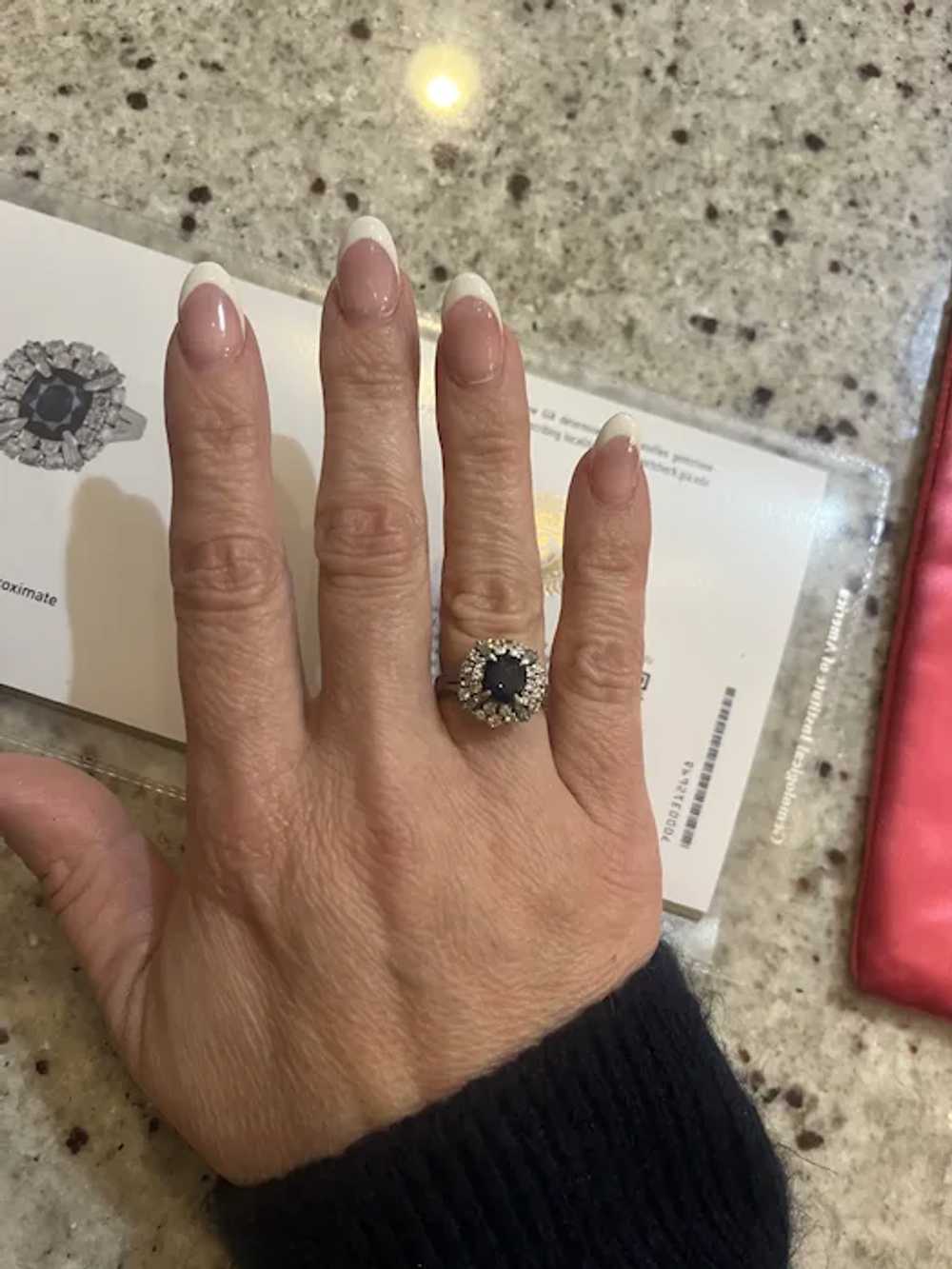 Ethiopian Sapphire and Diamond Ring GIA - image 5