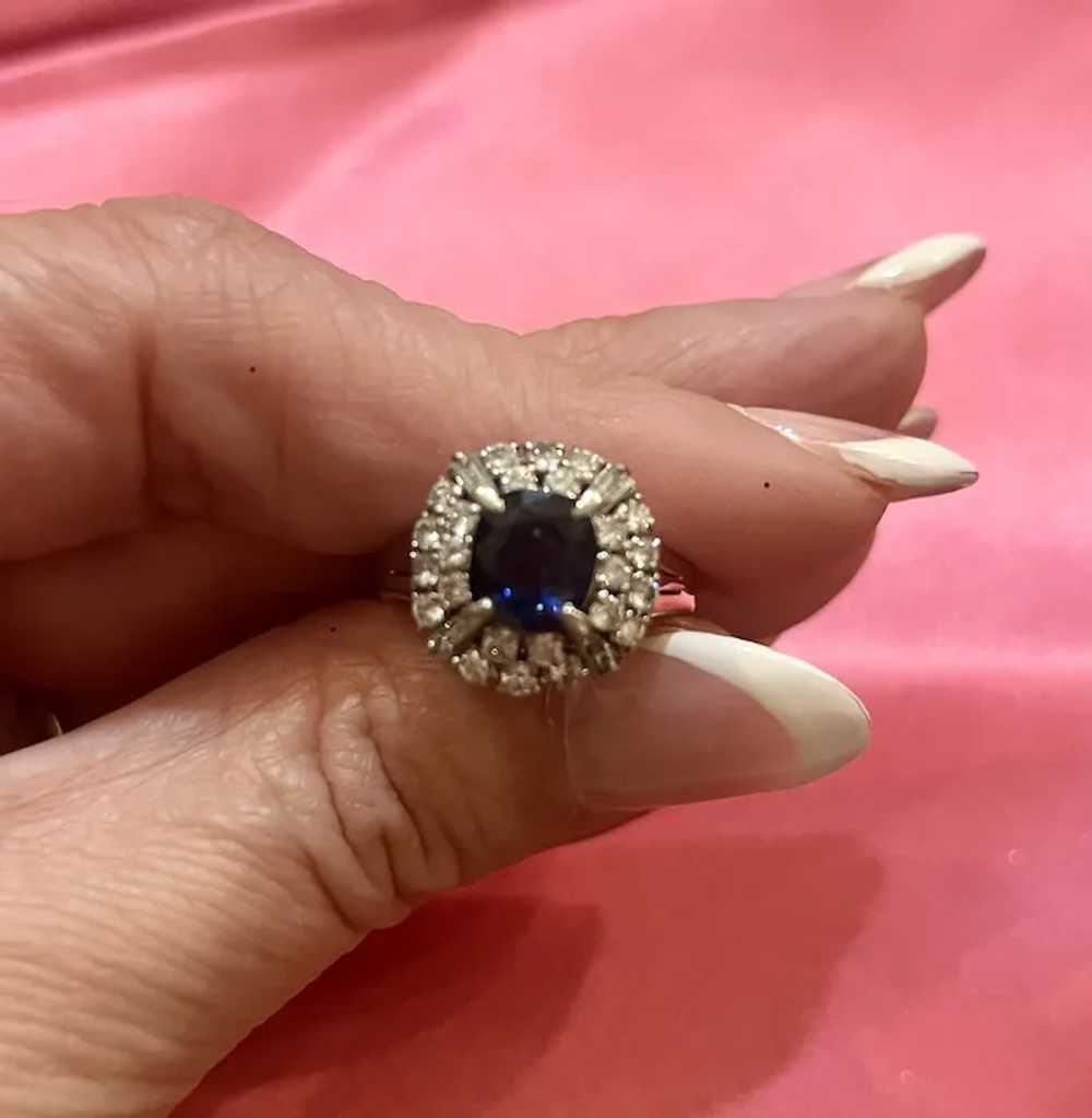 Ethiopian Sapphire and Diamond Ring GIA - image 8