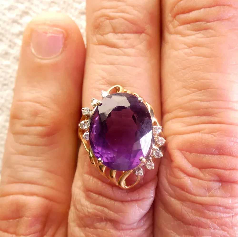 14K Amethyst Ring With Diamonds - image 10