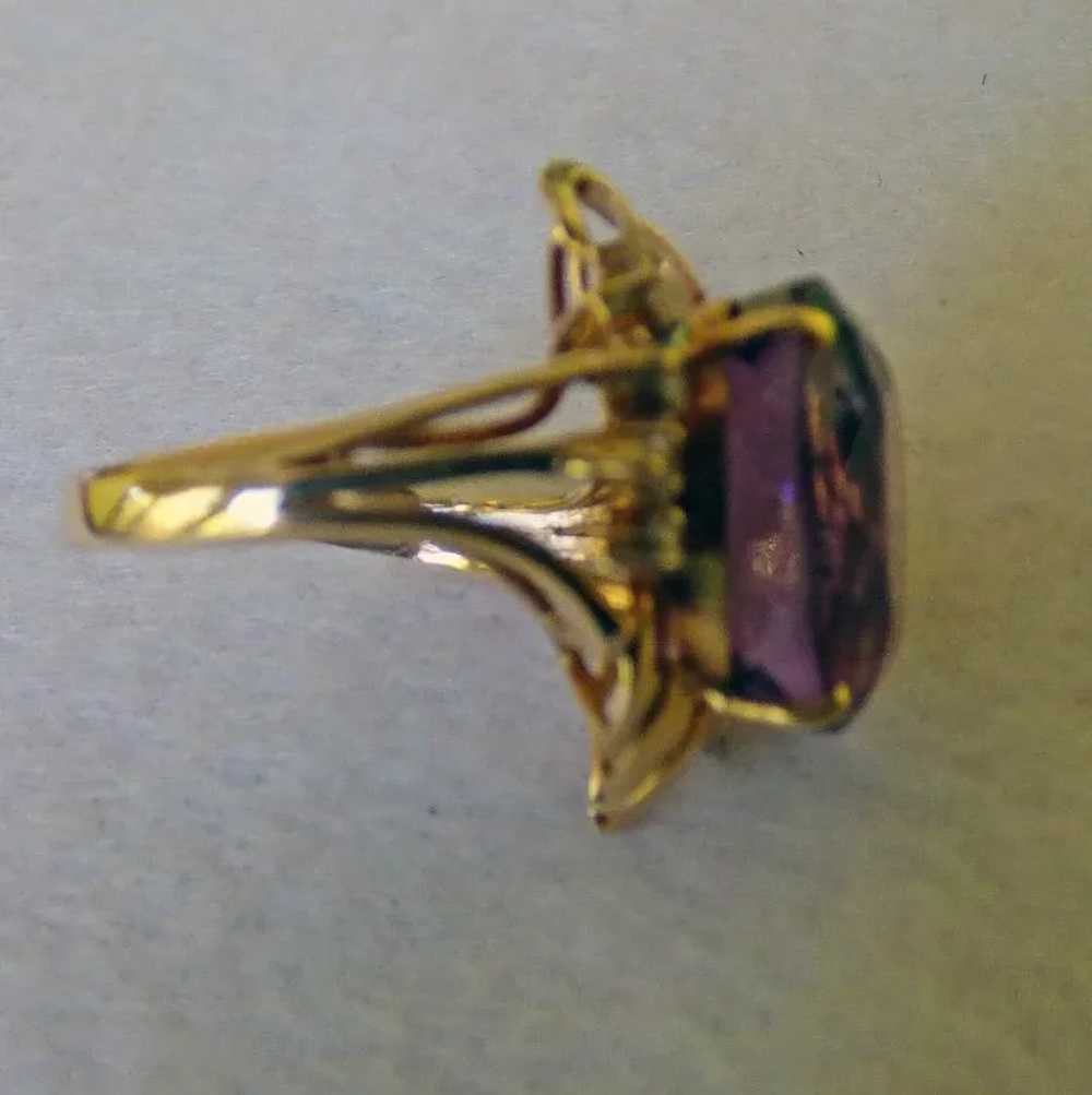 14K Amethyst Ring With Diamonds - image 5