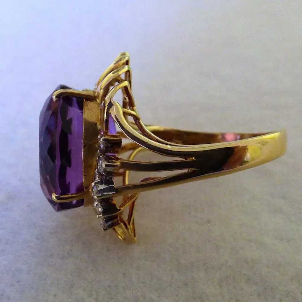 14K Amethyst Ring With Diamonds - image 6