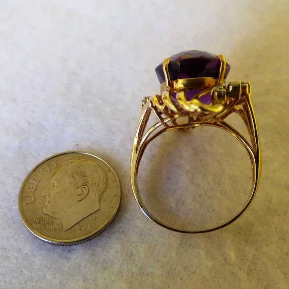 14K Amethyst Ring With Diamonds - image 7