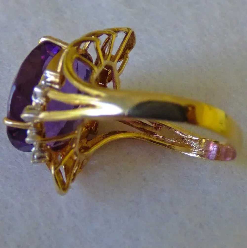 14K Amethyst Ring With Diamonds - image 8